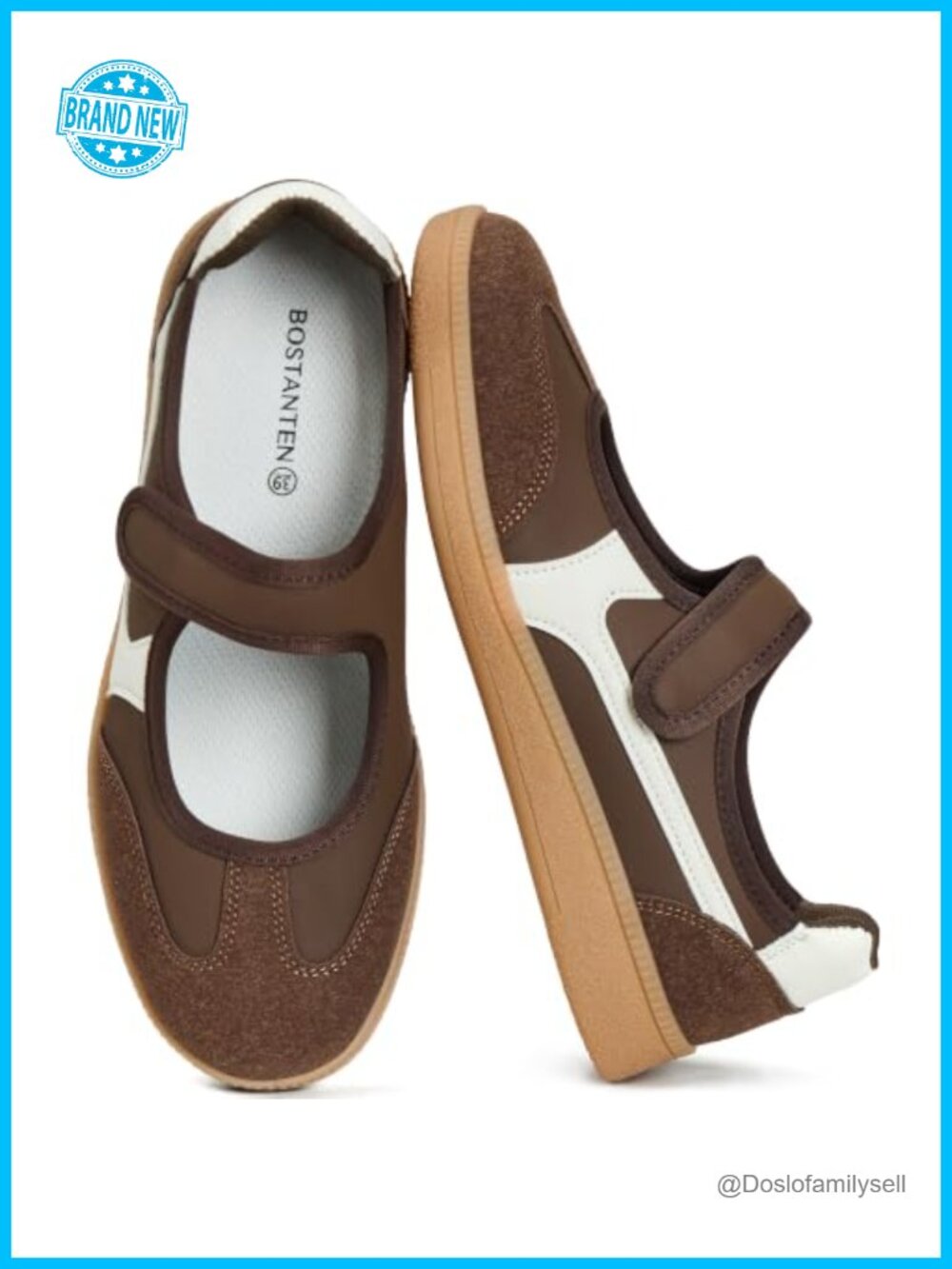 Mary Jane Sneakers Retro Ballet Flats Hook & Loop Strap